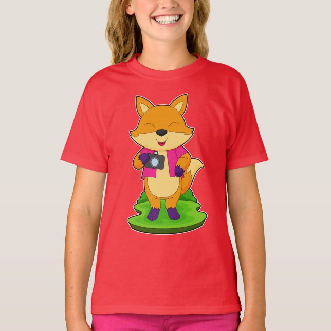 Fox Fotographer Camera T Shirt (Framsida)