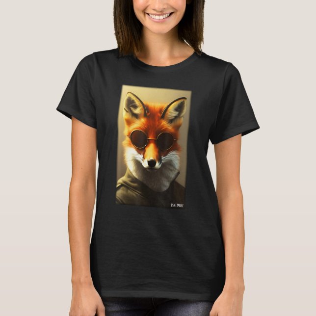 Fox Fox Sunglasses Wildlife Animals Zoo Forest 1 T Shirt (Framsida)