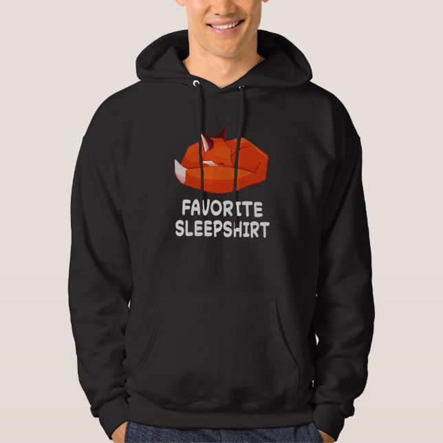 Fox Foxes Nap Sleeping Pajama Pajamas Nightg Hoodie (Framsida)