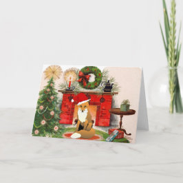Fox framför julkort helgkort