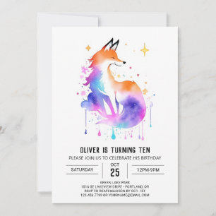 Fox Friends Forest Äventyr Birthday Inbjudningar