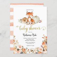 Fox Girl Fall Baby Shower-inbjudan