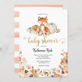 Fox Girl Fall Baby Shower-inbjudan Inbjudningar