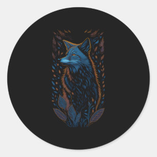 Fox Goblincore Nature Mörk Skogen Runt Klistermärke