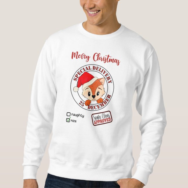 *~* Fox godkände Speciell Delivery Naughty Nice Lång Ärmad Tröja (Framsida)
