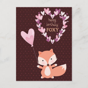 Fox Grattis på födelsedagen Foxy-vykort Vykort