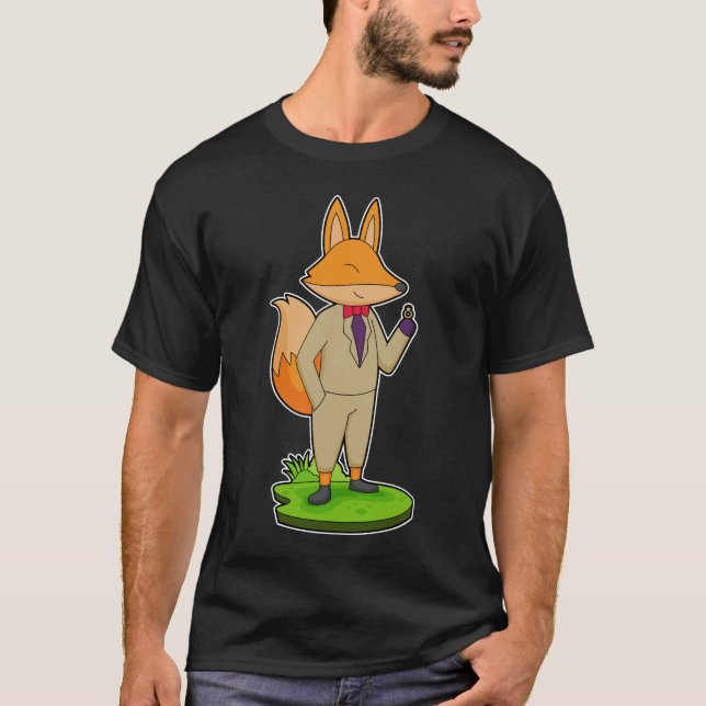 Fox Groom Ring Bröllop T Shirt (Framsida)