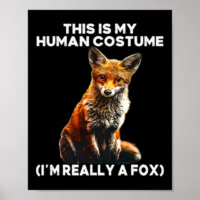 Fox Halloween Costume - det här är min mänskliga d Poster (Framsidan)