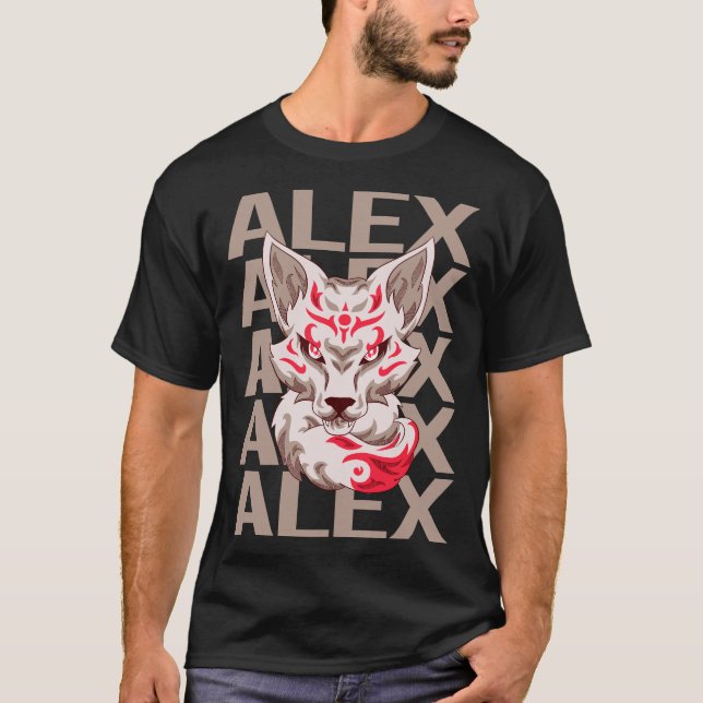 Fox Head - Alex Namn T Shirt (Framsida)