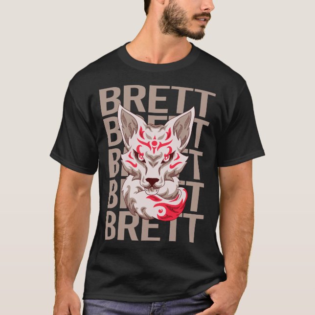 Fox Head - Brett Namn T Shirt (Framsida)
