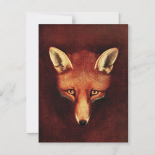 Fox Head-Vintage Skriv ut antika djurillustratione Vykort