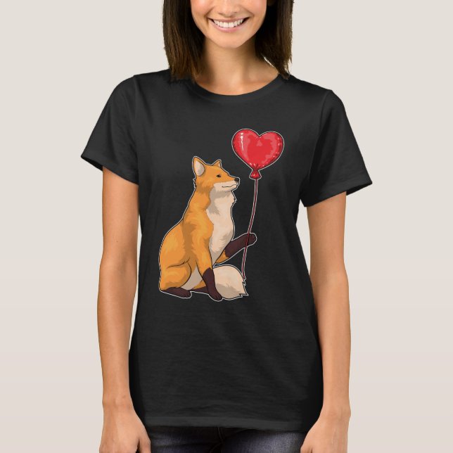 Fox Heart Balloon T Shirt (Framsida)