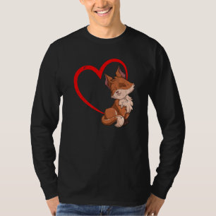 Fox Heart Forest Animal Natature Wildlife Fox T Shirt