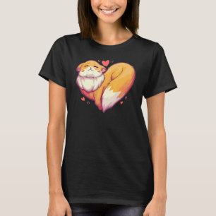 Fox Heart Retro Animal Vild Zoo Classic Passion T Shirt
