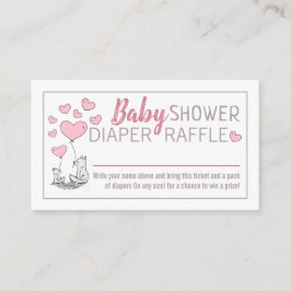 Fox Hearts Baby Shower Diaper Raffle Tilläggskort
