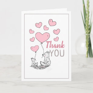 Fox Hearts Baby Shower Tack för ditt kort