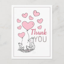 Fox Hearts Baby Shower Tack Postcard