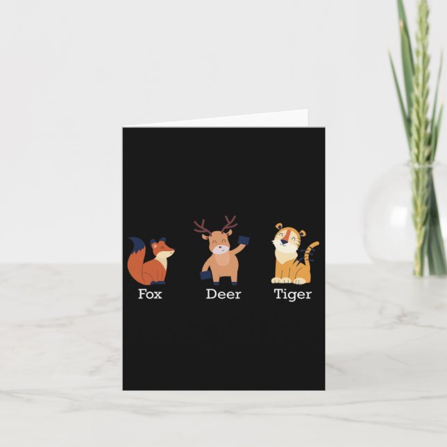 Fox Hjort Tiger Animals Subtle Anti Trump 1 Kort (Framsida)