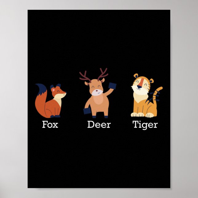 Fox Hjort Tiger Animals Subtle Anti Trump Poster (Framsidan)