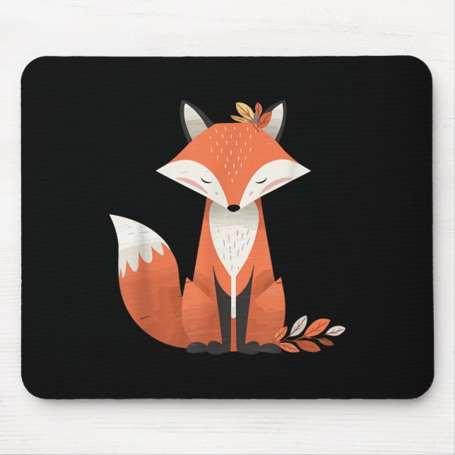 Fox Höst löv Cute Animal Woodland Fall Nature Musmatta (Framsidan)