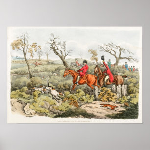 Fox Hunt Watercolor Poster
