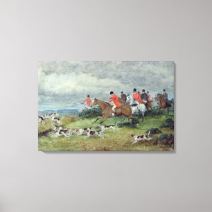 Fox Hunting in Surrey, 1800-talet Canvastryck