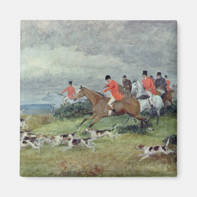 Fox Hunting in Surrey, 1800-talet Magnet (Framsidan)