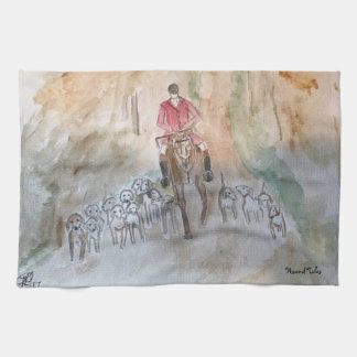 Fox Hunting Scene Tea Towel (kökshandduk) Kökshandduk