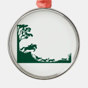 Fox Hunting Silhouette Julgransprydnad Metall