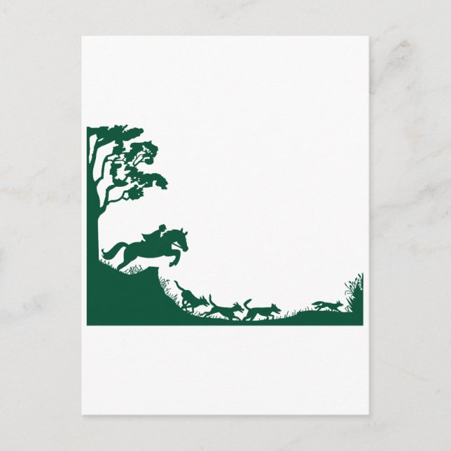 Fox Hunting Silhouette Vykort (Framsida)