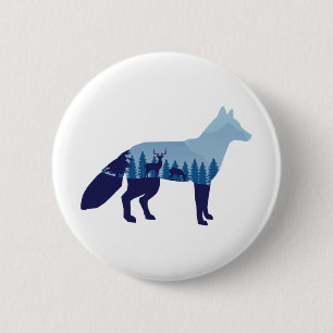 Fox i bergsskogen T-Shirt-Truckerkepsen Knapp