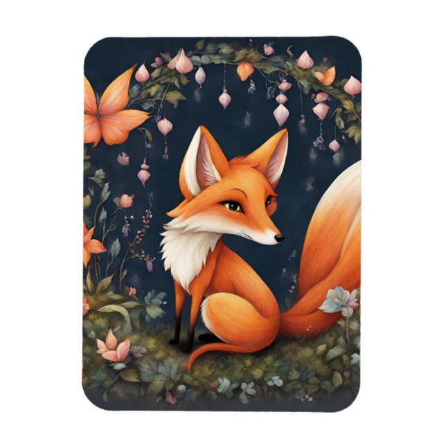 Fox i Bloom Magnet (Vertikal)