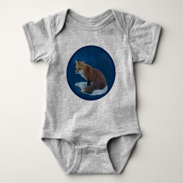 Fox i Bodykostymen Snö i Baby T Shirt (Framsida)