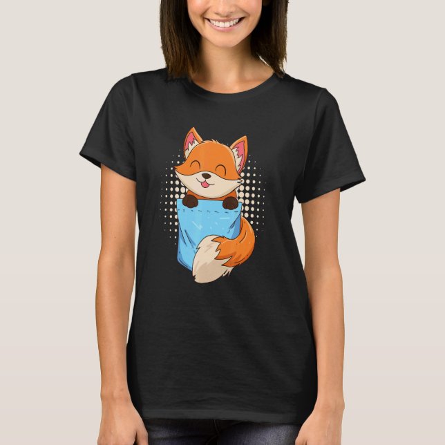 Fox i bröstfickan, fejd t shirt (Framsida)