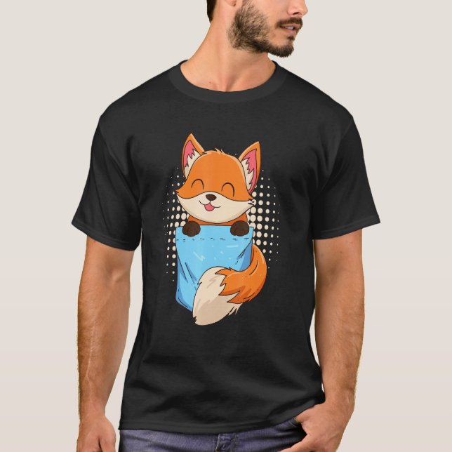 Fox i bröstfickan, fejd t shirt (Framsida)
