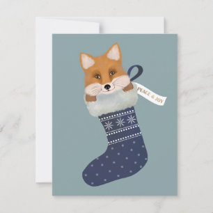 Fox i en julklapp julkort