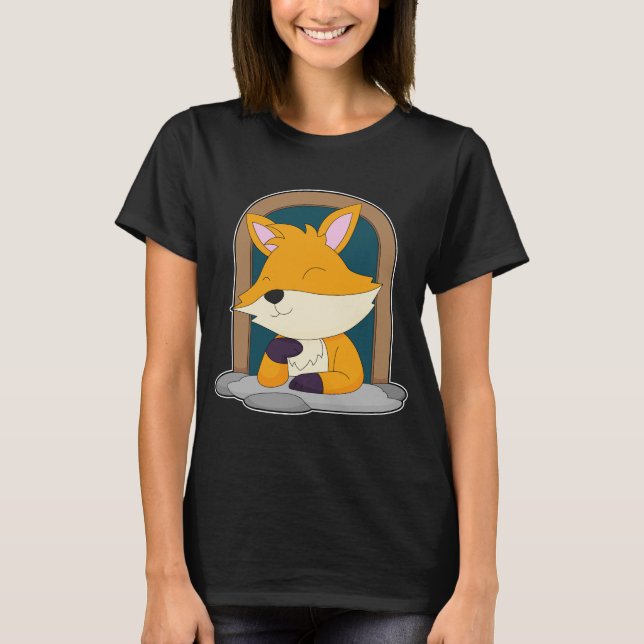 Fox i ett fönster t shirt (Framsida)
