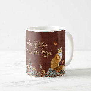 Fox i Fall Foliage som är tacksam för vänner som d Kaffemugg