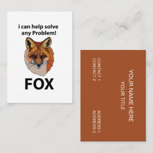 Fox I kan hjälpa till att lösa alla problem som ka Visitkort