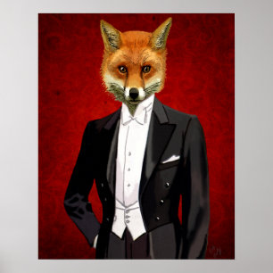 Fox i kväll i Kostym, Porträtt Poster