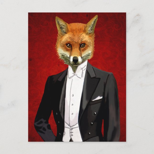 Fox i kvällar Kostym, Porträtt Vykort (Framsida)