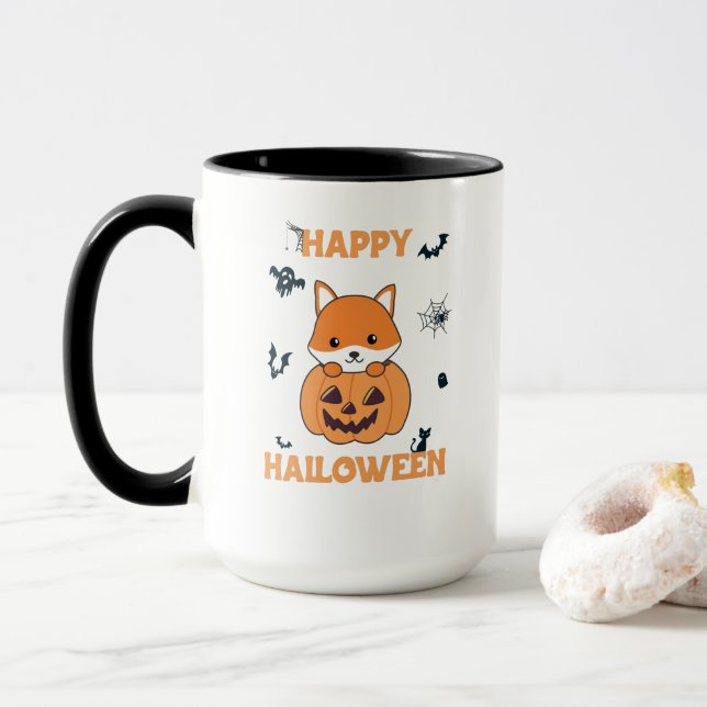 Fox i Pumpkin Sweet Foxes Happy halloween Mugg (Med munk)