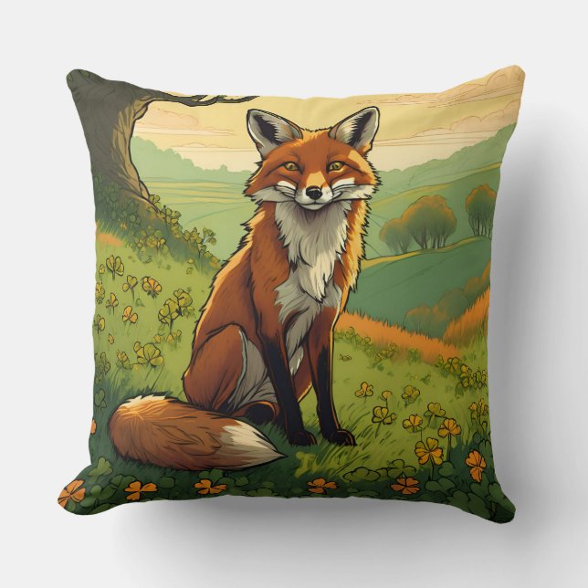 Fox i Shamrocks Kudde (Framsida)
