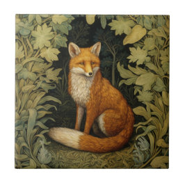 Fox i skogen, Art nouveau stil Kakelplatta