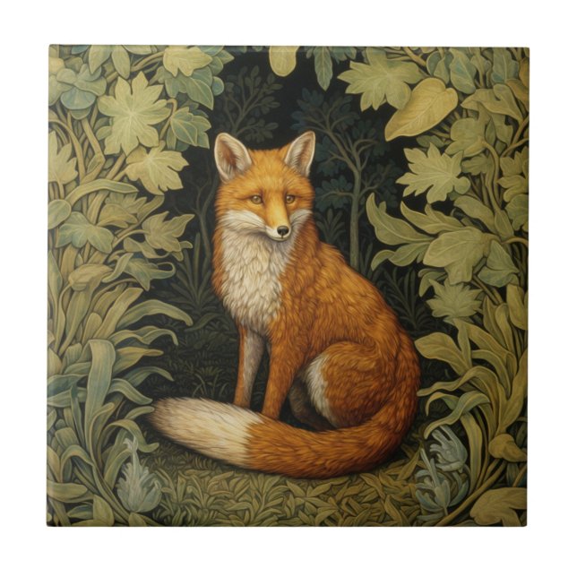 Fox i skogen, Art nouveau stil Kakelplatta (Framsidan)