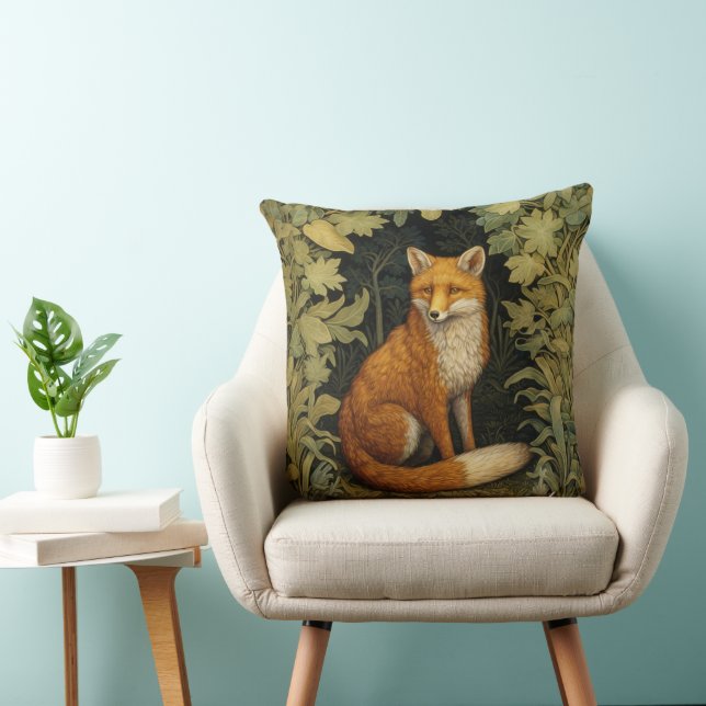 Fox i skogen, Art nouveau stil Kudde (Stol)