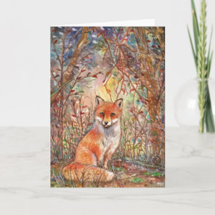Fox i Skogen hösten Kort