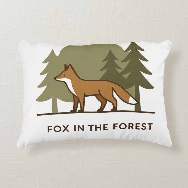 Fox i skogen prydnadskudde (Framsidan)