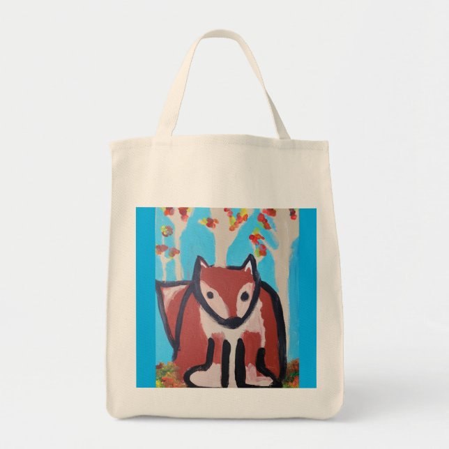 Fox i Skogen Tote Bag Tygkasse (Framsidan)