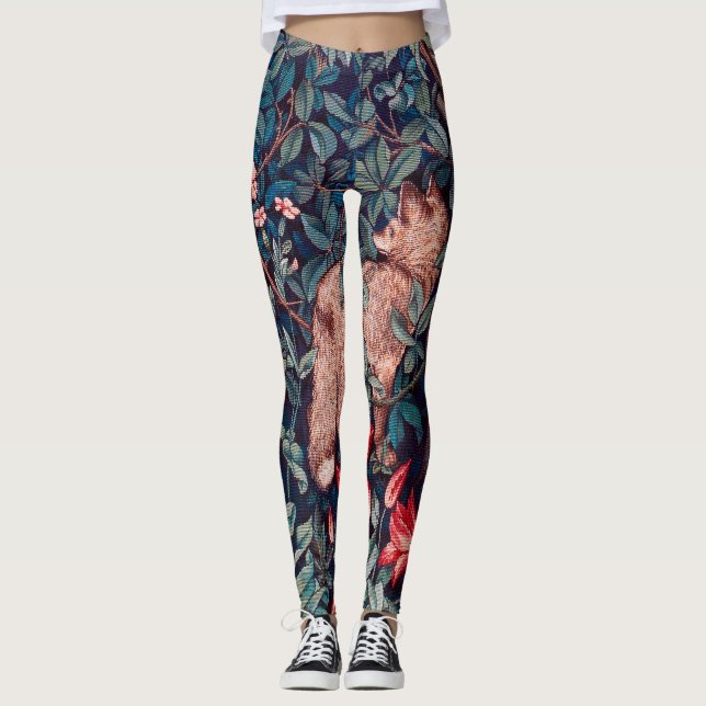 Fox i skogen, William Morris Leggings (Framsida)